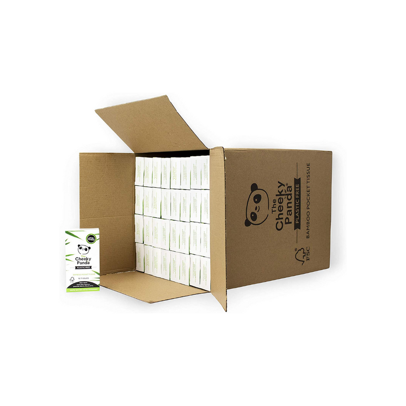 Plastic Free Pocket Tissue Bulk Box | 96 Packs - Cheeky Panda